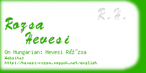 rozsa hevesi business card